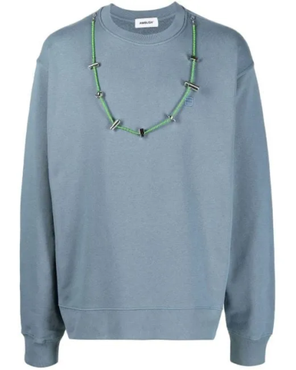 Ambush Men’s Blue Crew-Neck Sweatshirt